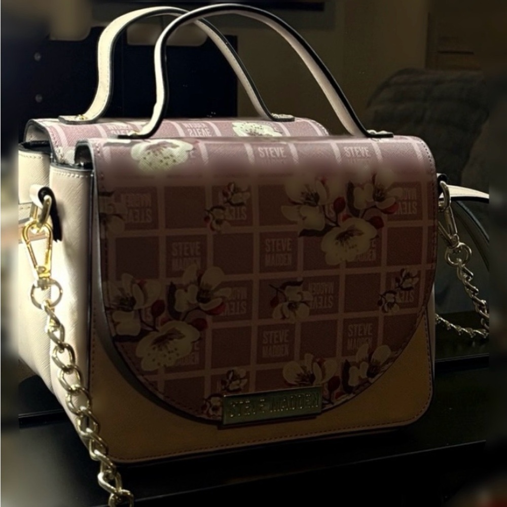 Steve Madden Floral Crossbody in Pink and Cream